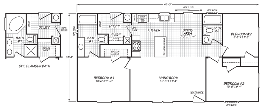 Calada 24.0 X 48.0 1120 sqft Mobile Home