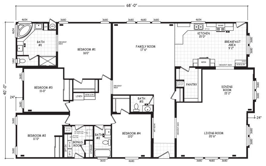 Simmie 40 X 68 2720 Sqft Mobile Home